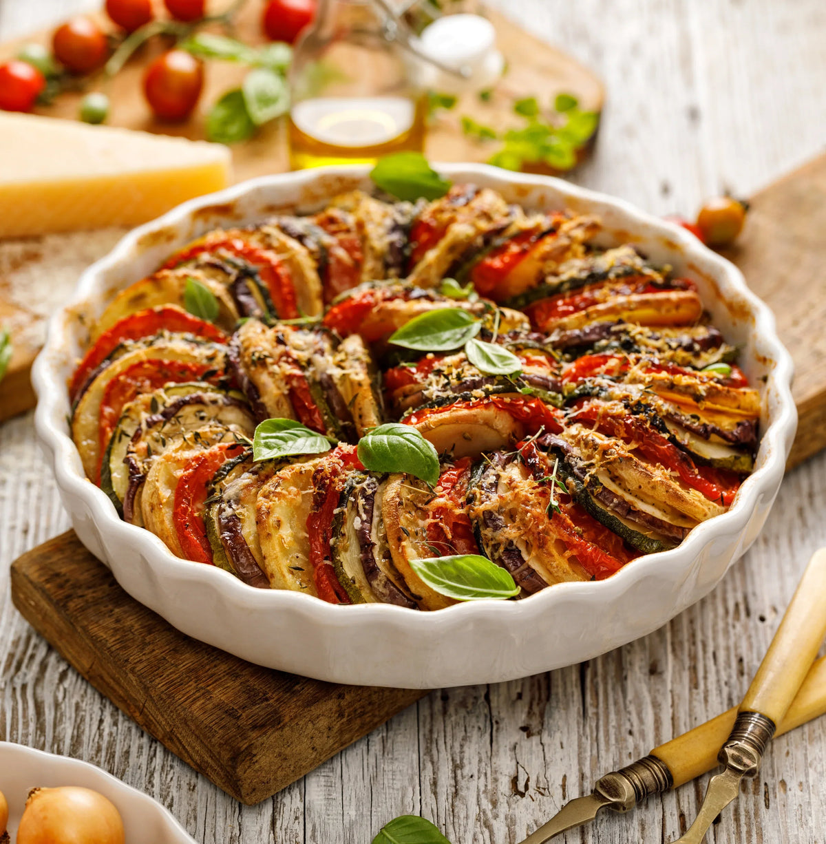 Zucchini, Eggplant and Tomato Casserole